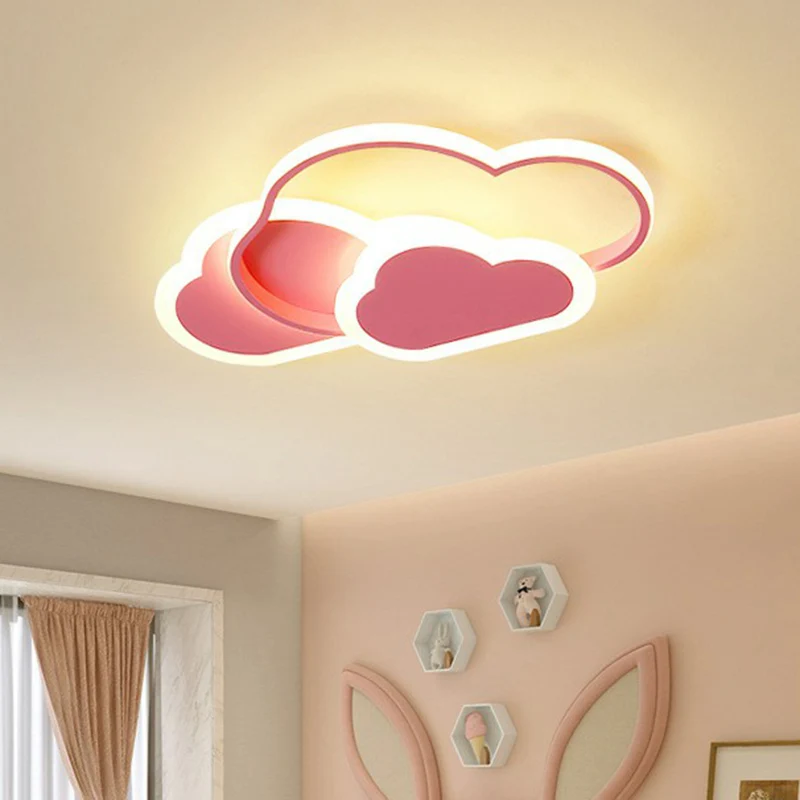 Plafonnier LED en forme de nuage métallique, plafonnier de Style nordique pour chambre à coucher con Correa Acolchada