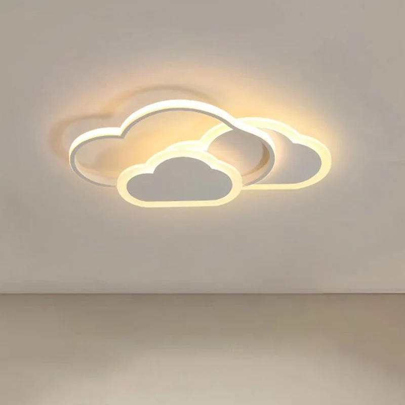 Plafonnier LED en forme de nuage métallique, plafonnier de Style nordique pour chambre à coucher con Correa Acolchada