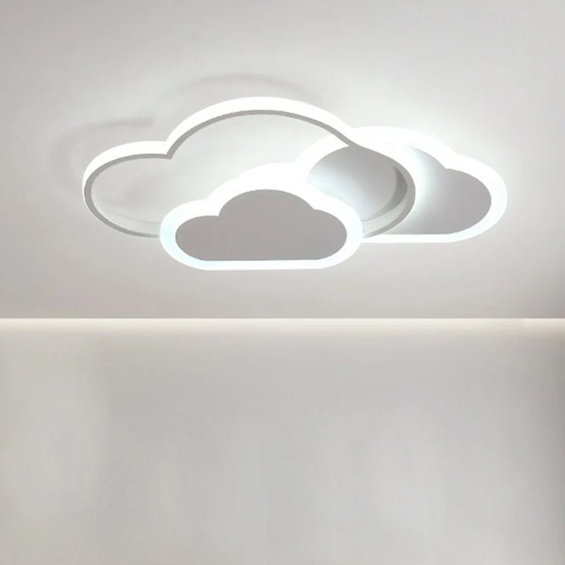 Plafonnier LED en forme de nuage métallique, plafonnier de Style nordique pour chambre à coucher con Correa Acolchada