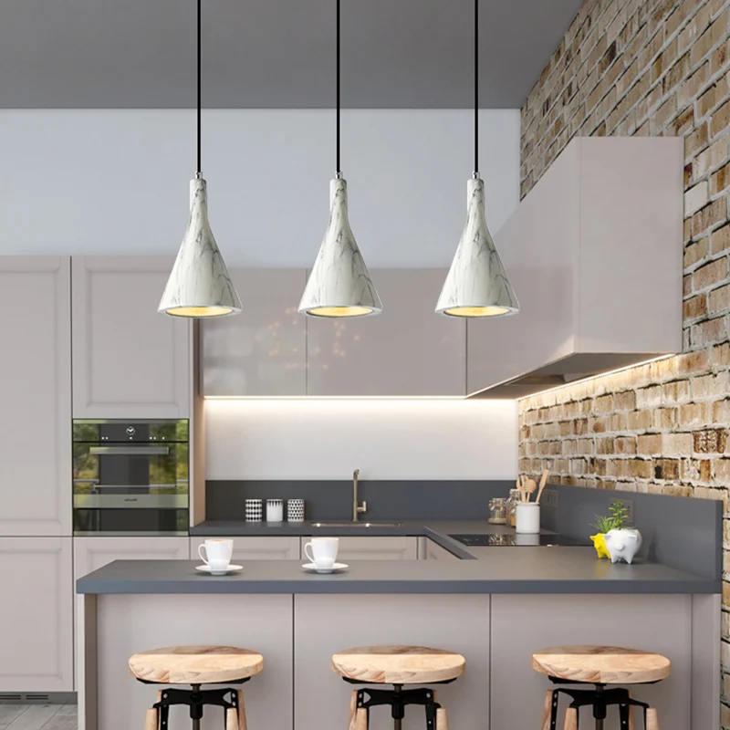 Profesional de Alta Potencia Plafonnier suspendu trompette ciment nordique 1 lumière noir/blanc/marron