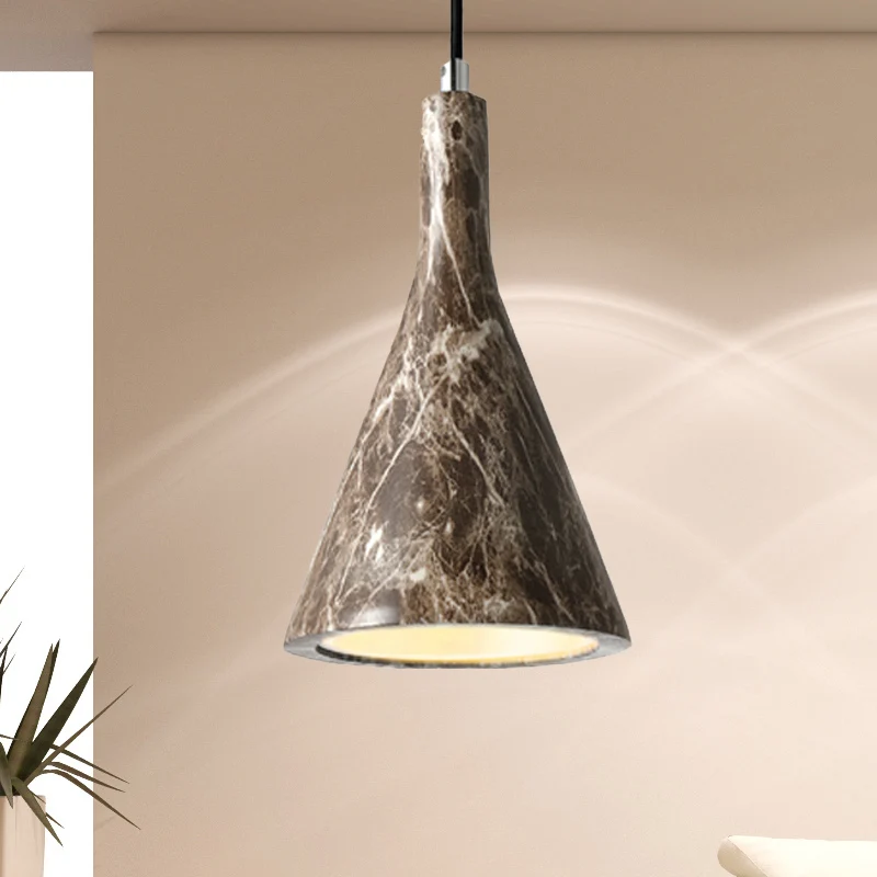 Profesional de Alta Potencia Plafonnier suspendu trompette ciment nordique 1 lumière noir/blanc/marron