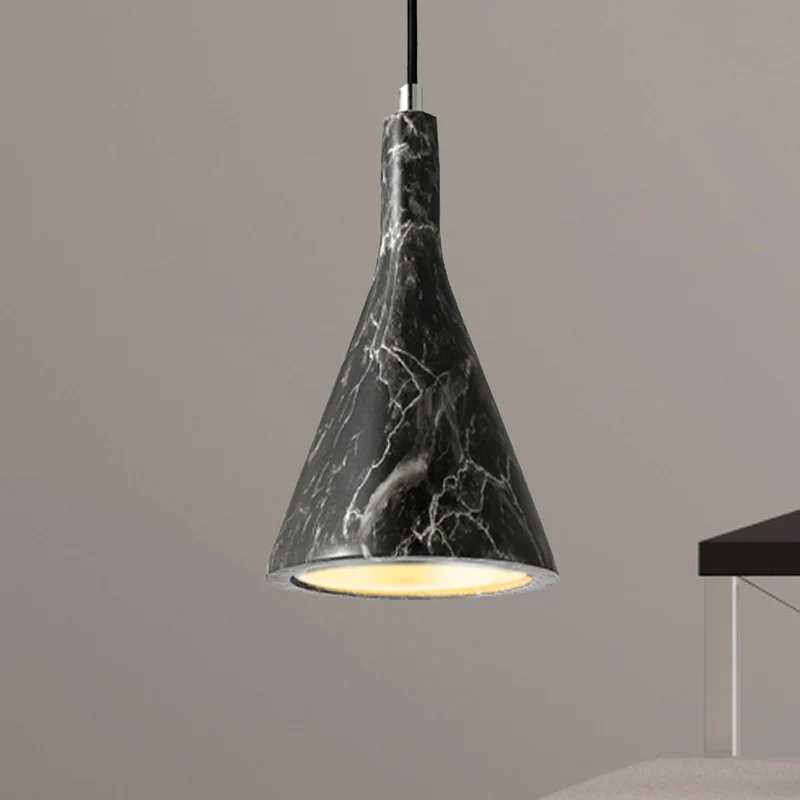 Profesional de Alta Potencia Plafonnier suspendu trompette ciment nordique 1 lumière noir/blanc/marron