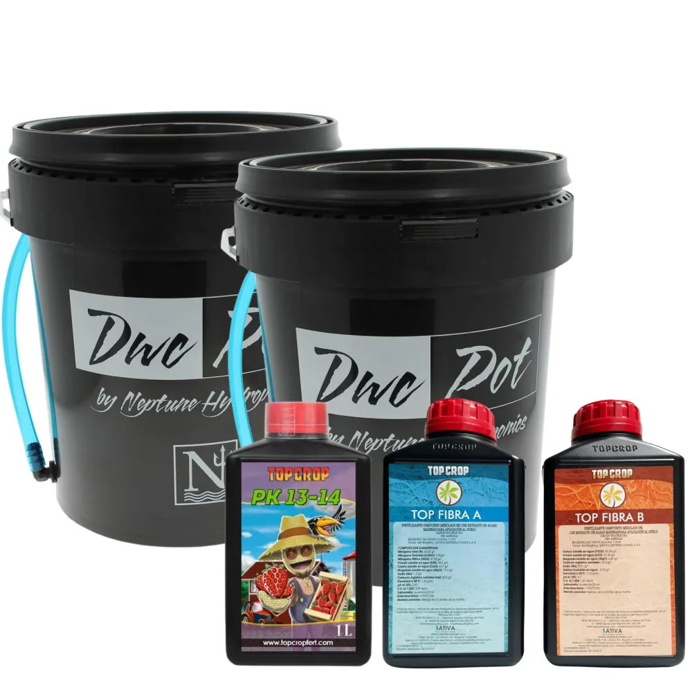 COMBO DE HIDROPONÍ X2 SISTEMAS DWC + NUTRIENTES TOP CROP con Garantí de 2 ños