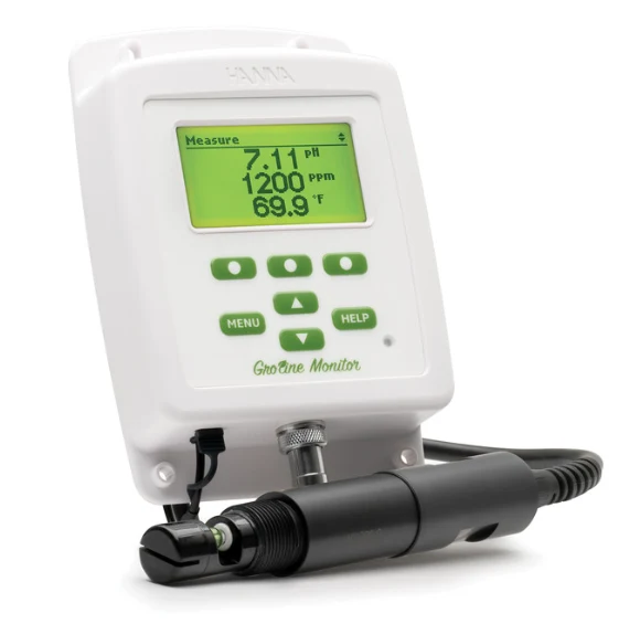 GroLine Monitor Hydroponic Nutrients Inline Probe para Cultivo de Lechugas