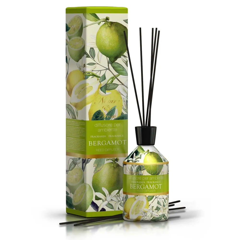 <b>Difusor ambiente 250 mL + varinhas</b></br>Nature&Arome</br><i>Linha Bergamota</i>