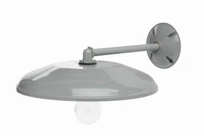 Luz para granero o patio, redonda, gris, 12 pulgadas. Designers Edge