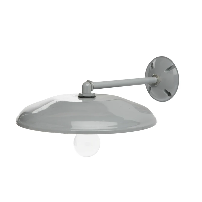 Luz para granero o patio, redonda, gris, 12 pulgadas. Designers Edge