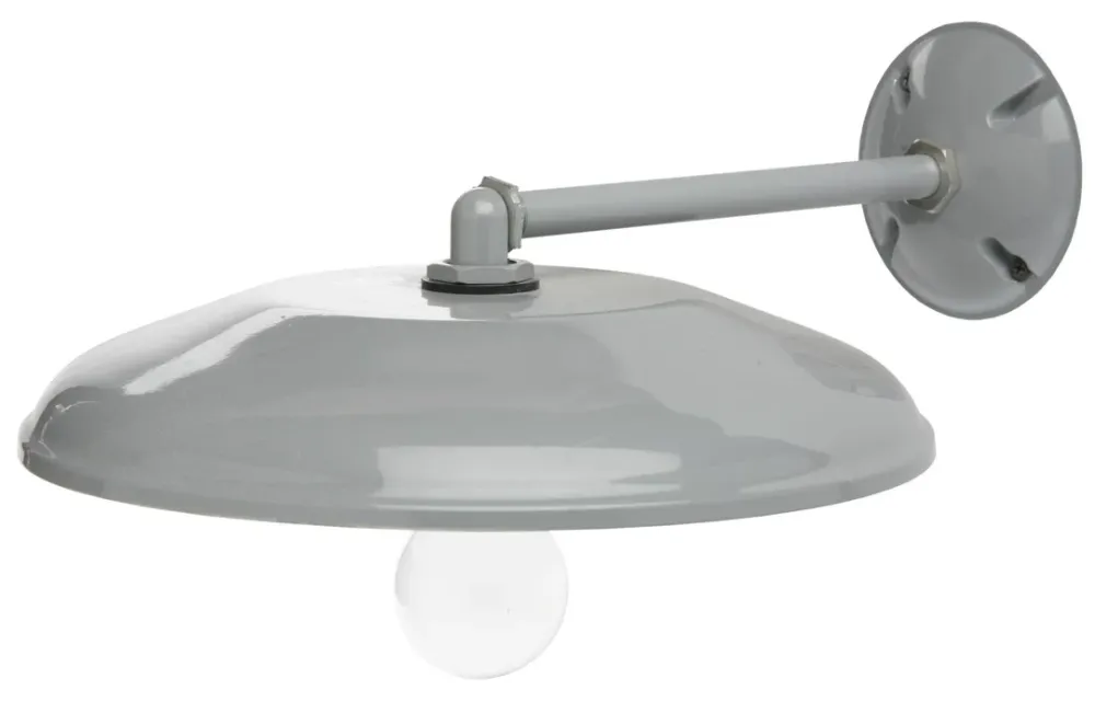 Luz para granero o patio, redonda, gris, 12 pulgadas. Designers Edge