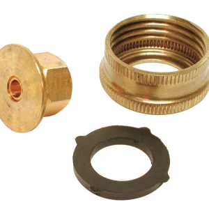 Adaptador de manguera de jardín de latón amarillo de 1/4 pulg. de alto con dial