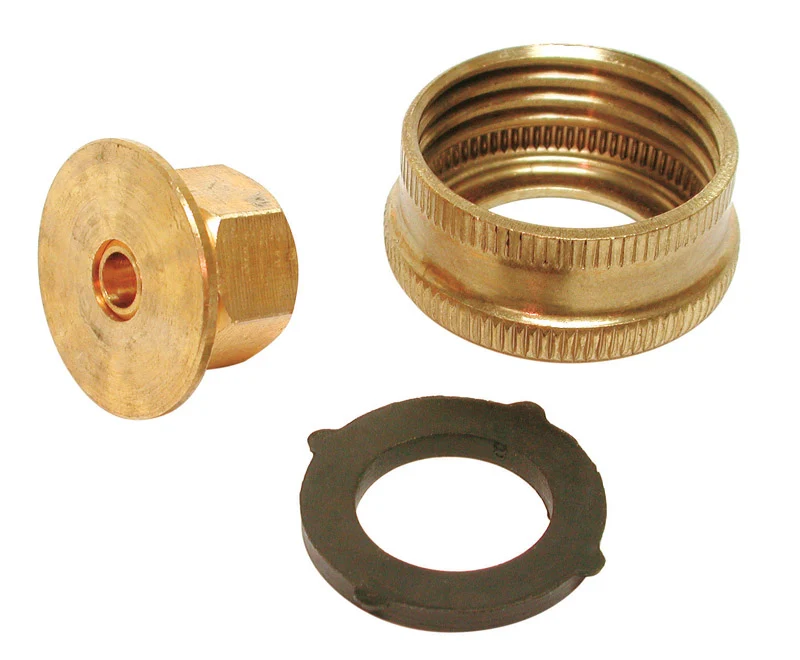 Adaptador de manguera de jardín de latón amarillo de 1/4 pulg. de alto con dial