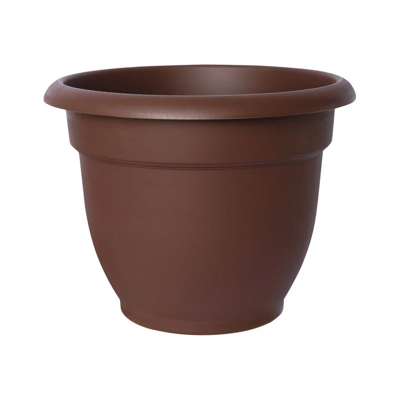 Jardinera Bell Ariana de resina de chocolate Bloem resistente los rayos UV, 8,5 de alto x 10 de diámetro.