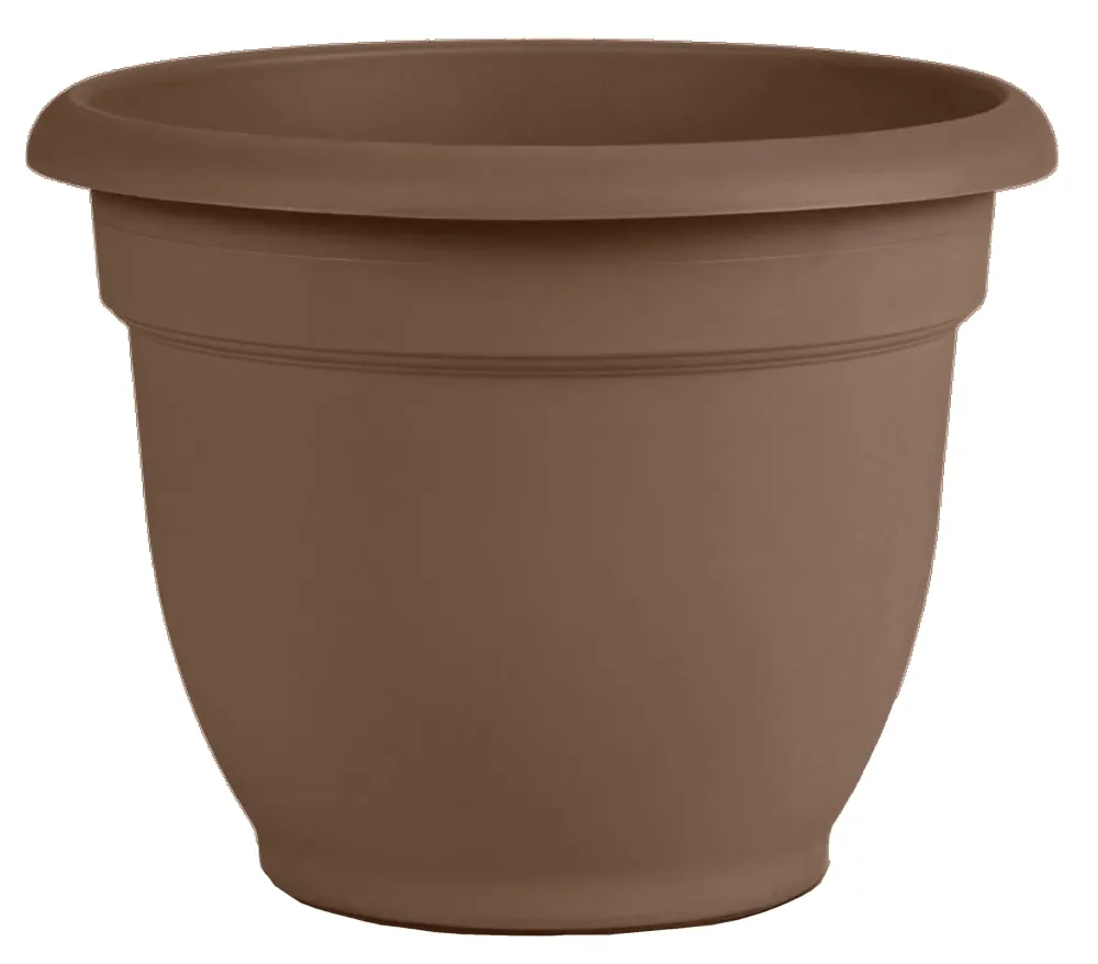 Jardinera Bell Ariana de resina de chocolate Bloem resistente los rayos UV, 8,5 de alto x 10 de diámetro.