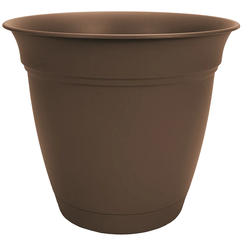 Jardinera de plástico Eclipse de HC Companies, color chocolate, 17 pulgadas de alto x 20 pulgadas de profundidad