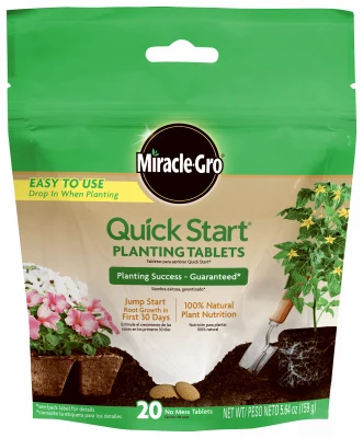 Tabletas de inicio rápido Miracle-Gro, fertilizante para plantas, 20 unidades