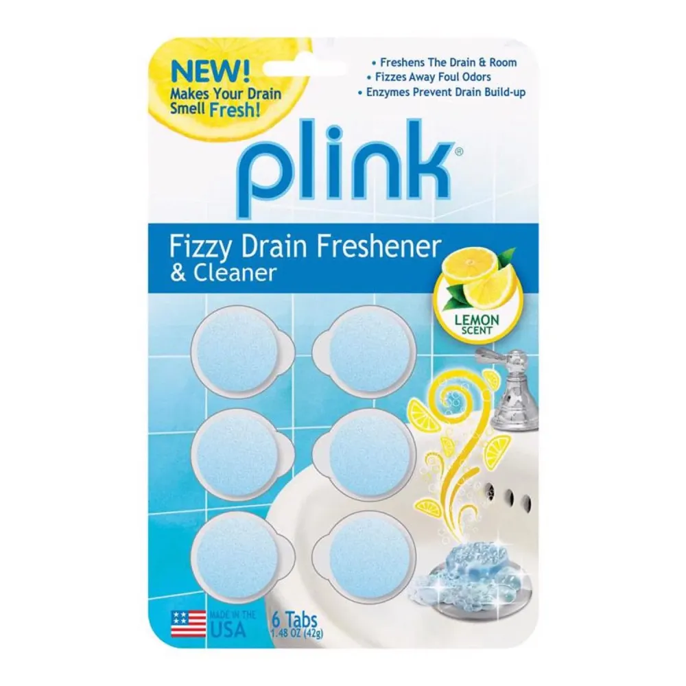 Limpiador y ambientador de desagües en tabletas Plink, 6 oz (paquete de 12)