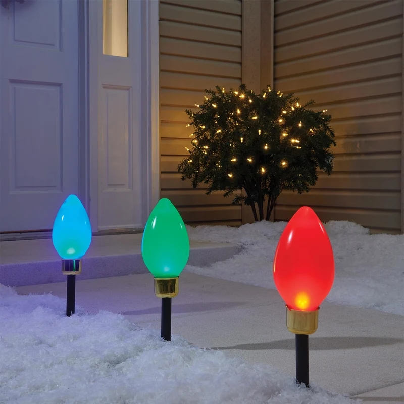 Bombilla LED gigante azul, verde y roja de 9,7 pulgadas para decoración de caminos Celebrations