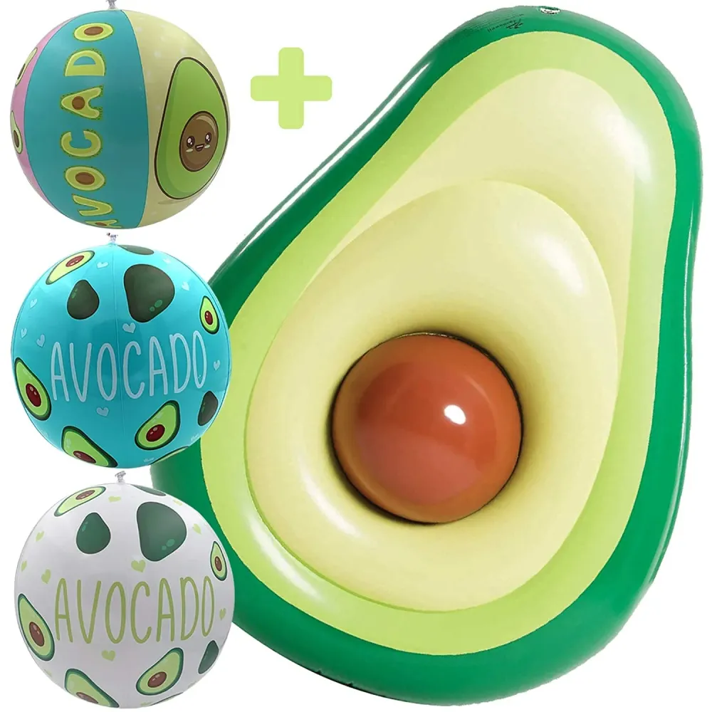 Set de Colchoneta Hinchable Aguacate y Pelotas Inflables para Fiestas