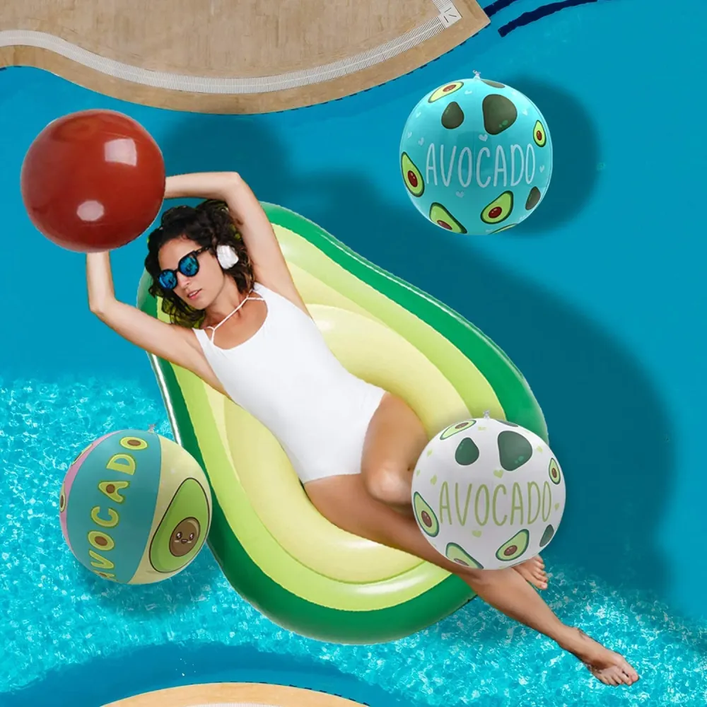 Set de Colchoneta Hinchable Aguacate y Pelotas Inflables para Fiestas