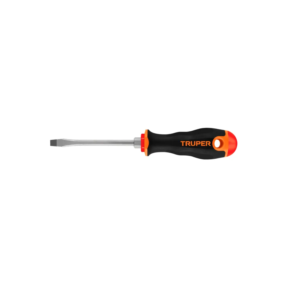 Desarmador Plano 1/4 x 4" Mango Comfort Gri, Truper 13998