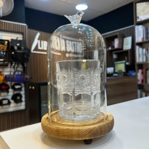 Profesional de Acero Inoxidable Campana para ahumados 16.5x10.5 diám. Cúpula vidrio con base de madera maciza.