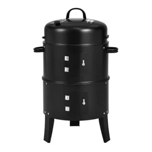 Profesional de Acero Inoxidable WELL HOME - Ahumador BBQ con 2 parrillas y termómetro