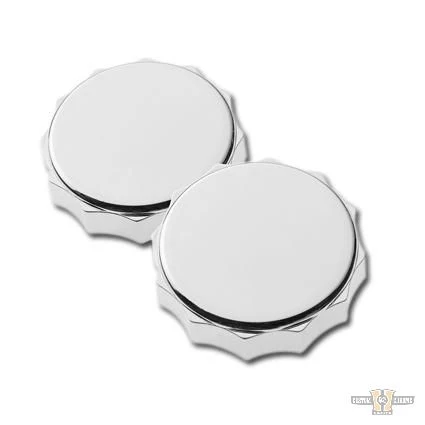 Deluxe Scalloped Gas Cap Left side cap only (Non-vented) Chrome Harley