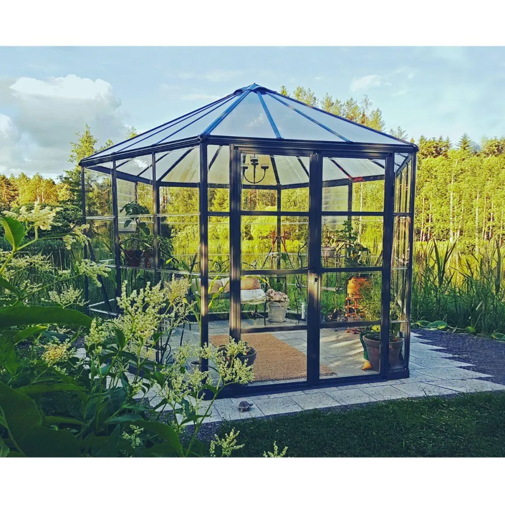 Invernadero hexagonal Oasis 363x316x289 cm gris