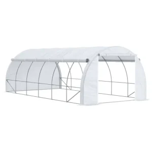 Outsunny Invernadero de Exterior 6x3x2 m Invernadero de Túnel con Puerta y 12 Ventanas de Malla Enrollables Invernadero de...