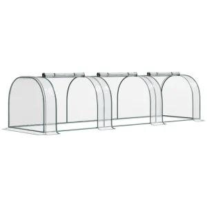 Outsunny Invernadero de Jardín 350x100x80 cm Invernadero de Exterior con Puertas y Marco de Acero para Cultivo de Plantas...