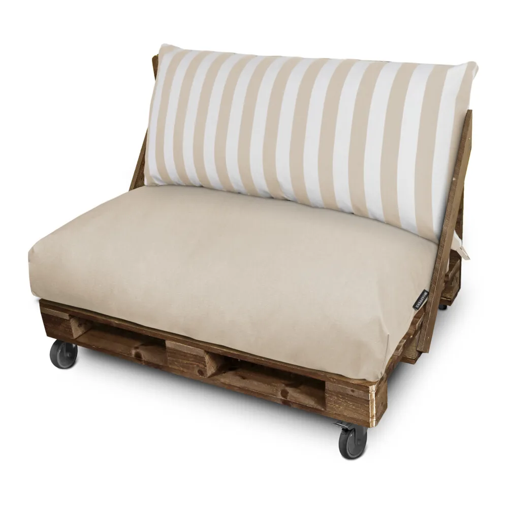 Cojín para palets toldotex directo funda respaldo 120x45x25 (rayado) sin rell