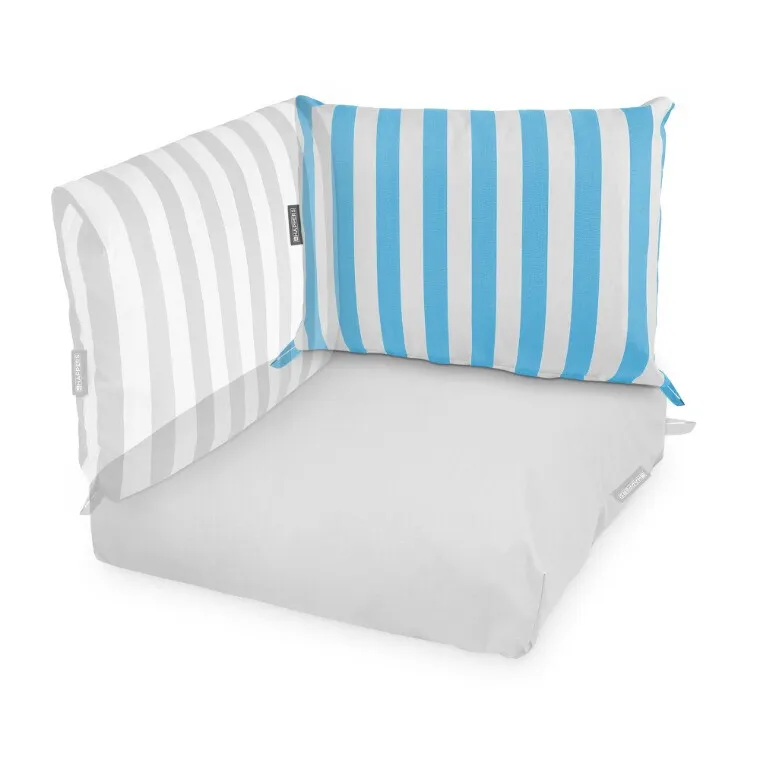 Cojín para palets toldotex turquesa respaldo 80x45x25 (rayado)