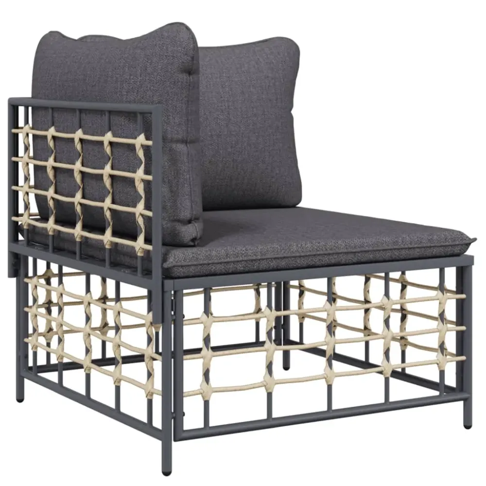 Conjunto de jardín Creta 3 piezas con cojines 80x212x72 cm
