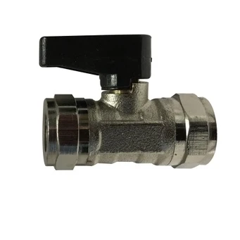 1/4" FIP X FIP N/P Ball Valve Nickel Plated Push Fitting 46651