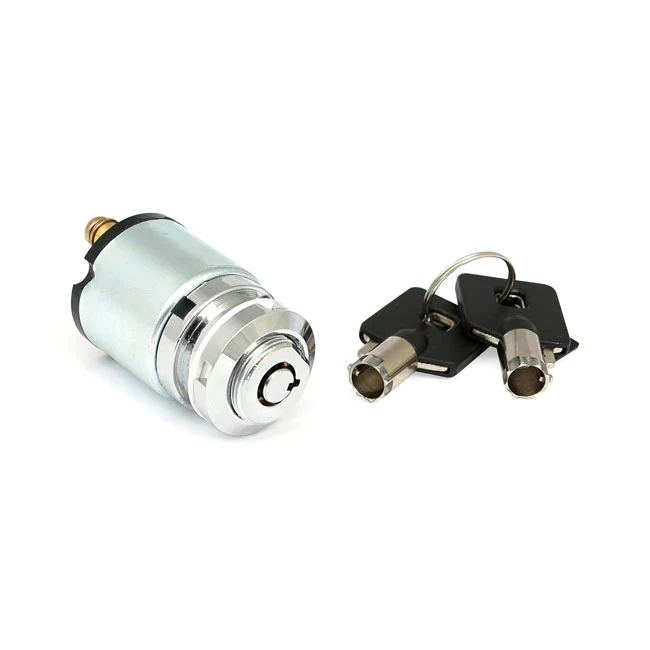 Interruptor De Encendido Estilo FX 'Thin', Llave Redonda. Cromo Para Harley Davidson