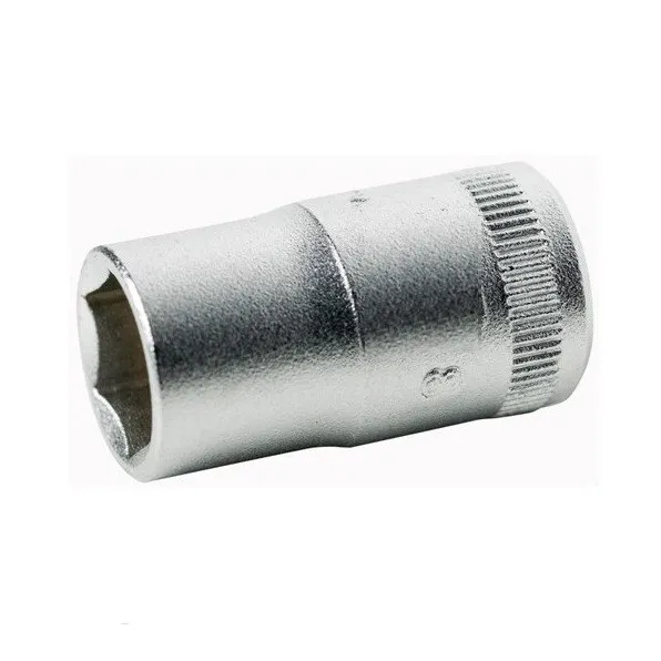 Llave de vaso cuadradillo 1/4'' boca hexagonal serie corta métrica m-12