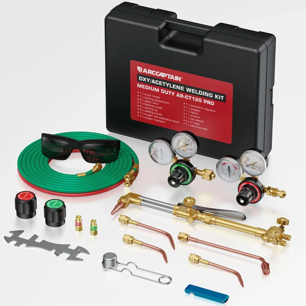 Oxygen Acetylene Cutting Welding Torch Kit Hose AR-CT120Pro