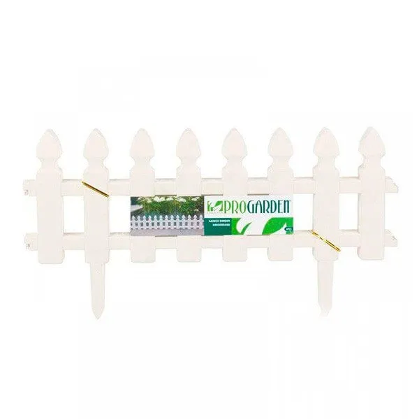 Pack 4 bordes valla de jardín ProGarden plástico 50x30 cm blanco