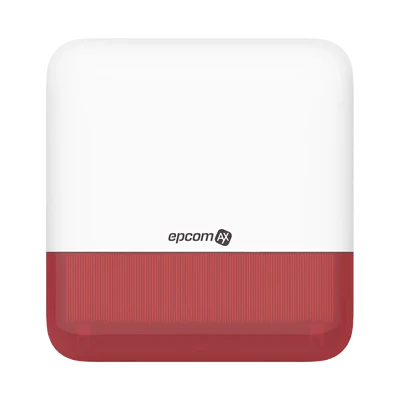 Sirena Inalámbrica con Estrobo Rojo para Exterior IP65 / 110 DB.