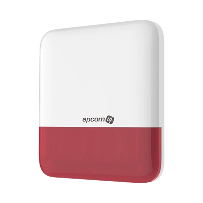 Sirena Inalámbrica con Estrobo Rojo para Exterior IP65 / 110 DB.
