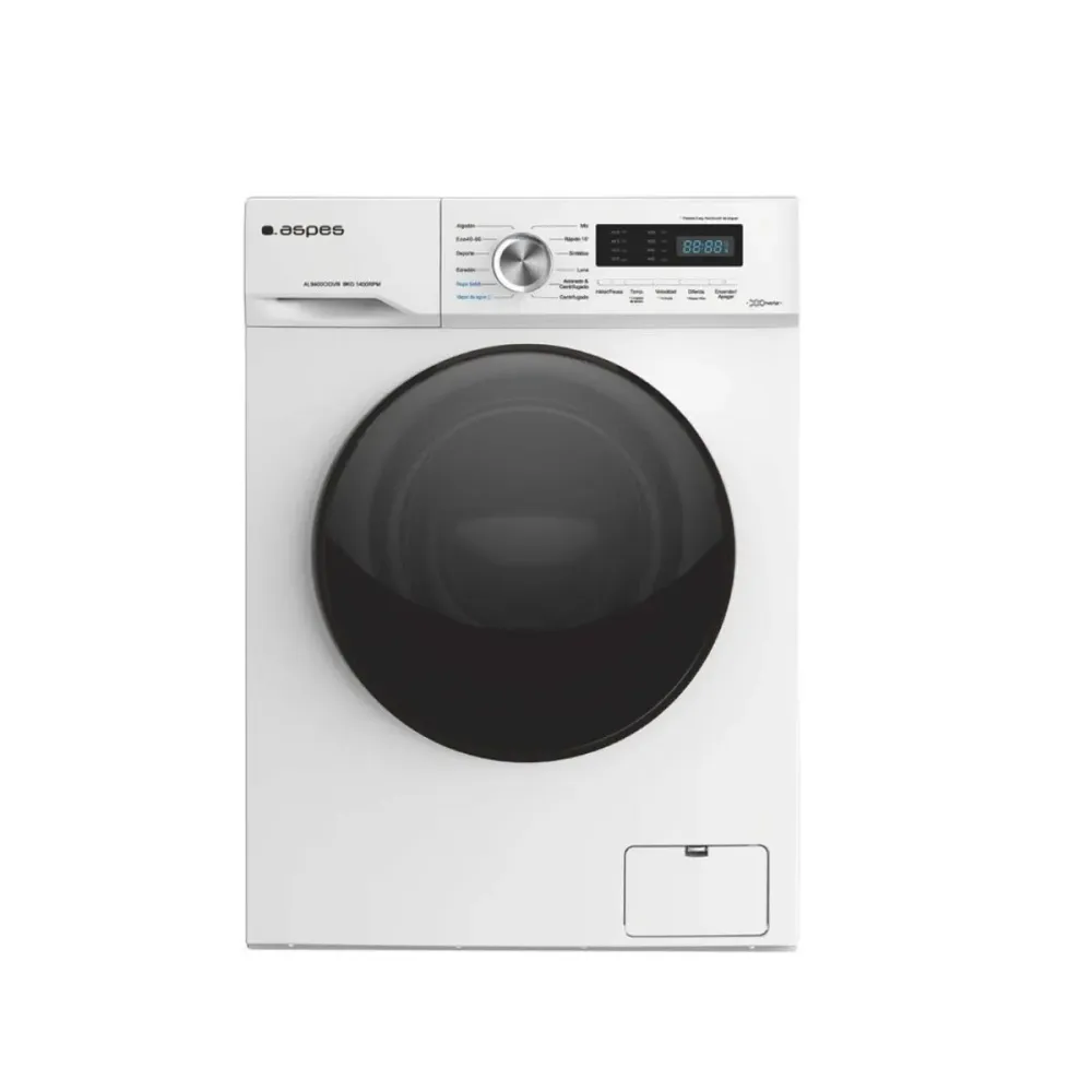 Lavadora carga frontal Aspes AL9400CIDVB 9kg 1400 rpm 12 programas C blanco/negro 60 cm