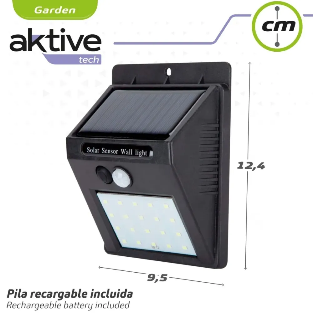 Aceite para Motor Aplique solar Aktive 8 LED sensor de movimiento negro 12,4x9,5x5 cm