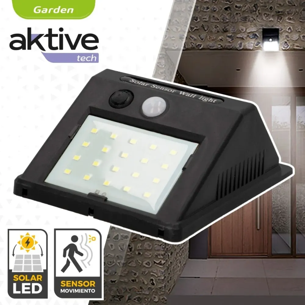 Aceite para Motor Aplique solar Aktive 8 LED sensor de movimiento negro 12,4x9,5x5 cm