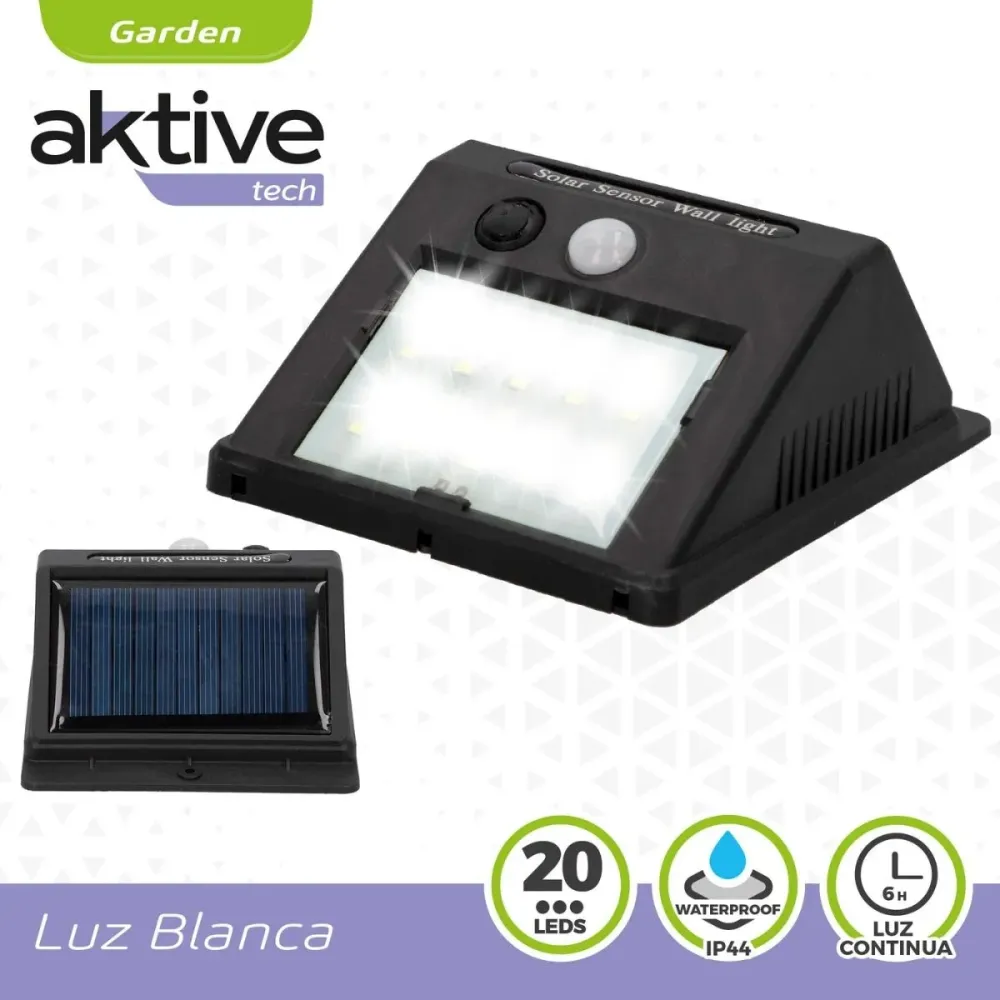 Aceite para Motor Aplique solar Aktive 8 LED sensor de movimiento negro 12,4x9,5x5 cm