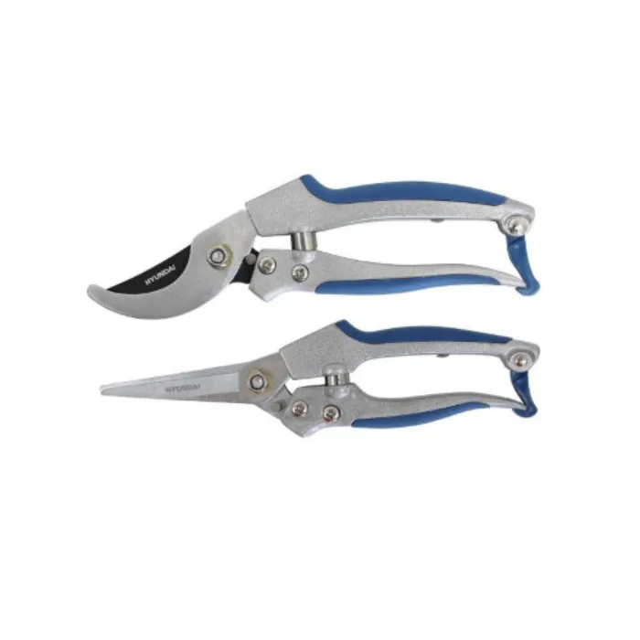 Mango Ergómico Set 2 tijeras podadoras hyundai hy-58031 de aluminio para flores