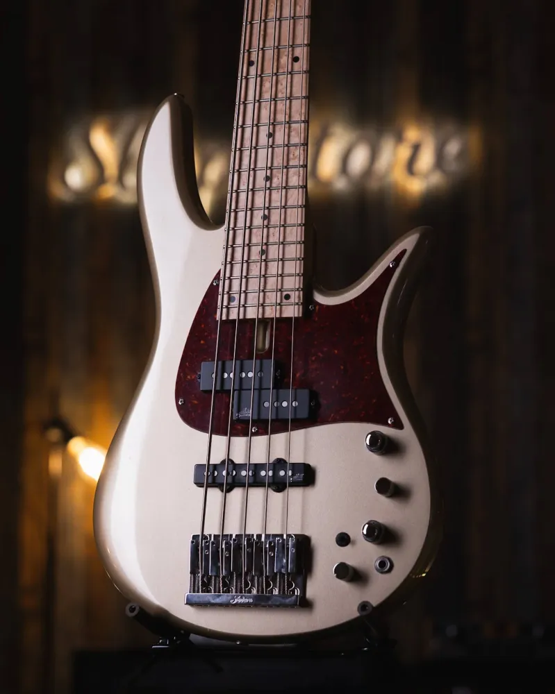Profesional Certificado Fodera Monarch PJ 5 Classic Shoreline Tono oro 2020 - Bajo Eléctrico