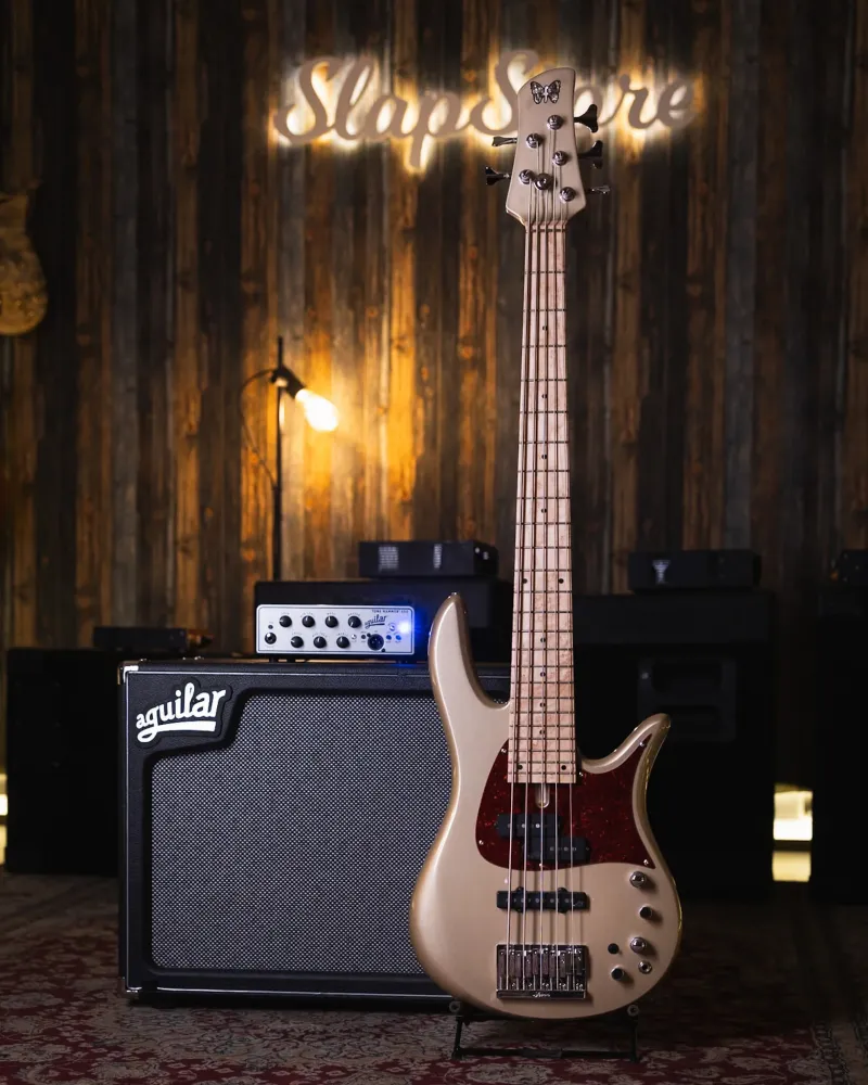 Profesional Certificado Fodera Monarch PJ 5 Classic Shoreline Tono oro 2020 - Bajo Eléctrico