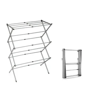 Profesional Certificado Tendedero Metálico Plegable y Extensible con 3 Alturas Cloxy InnovaGoods (11 Barras)