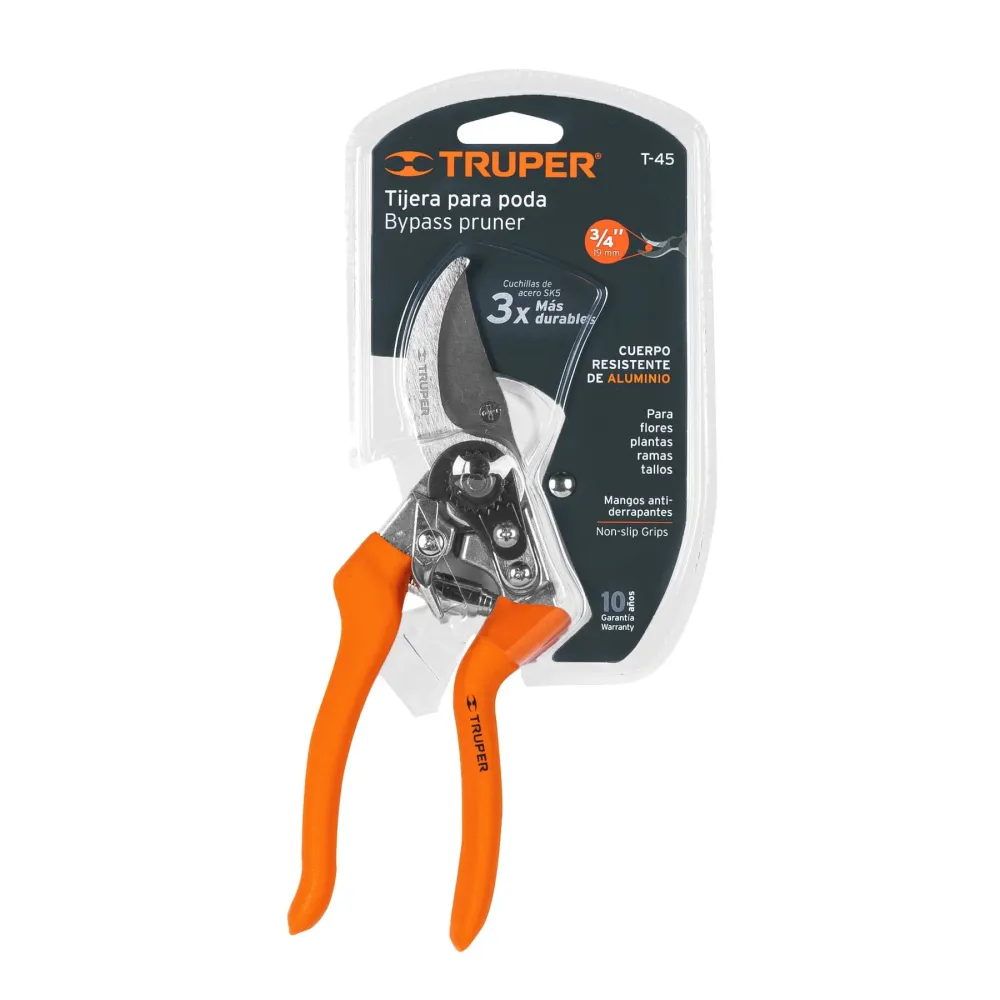 Profesional Certificado Tijera para poda 8",curva, cuerpo aluminio, cuchilla de paso