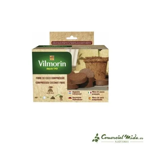 Fertilizante de Liberación Pastillas de Coco Compactado VILMORIN Germinación en Plantas