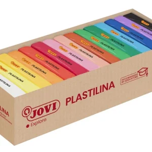 Humus de Lombriz Jovi Expositor de 15 Pastillas de Plastilina 350gr - Muy Moldeable - No Se Seca - Color Surtido